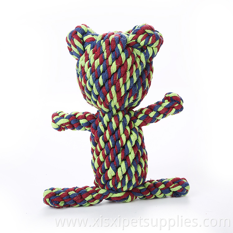 Handmade Teddy Bear Animal Shape Pet Cotton Rope Dog Toy
